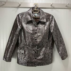 VINTAGE LouLou De La Falaise brown and silver metallic jacket